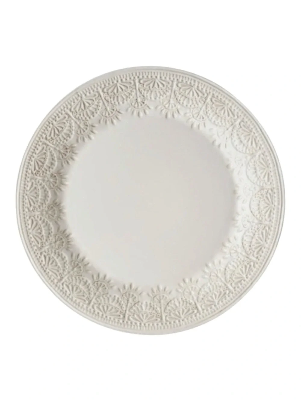 Set of 4 Pioneer Woman Vintage Lace Linen Dinner Plates 10.5